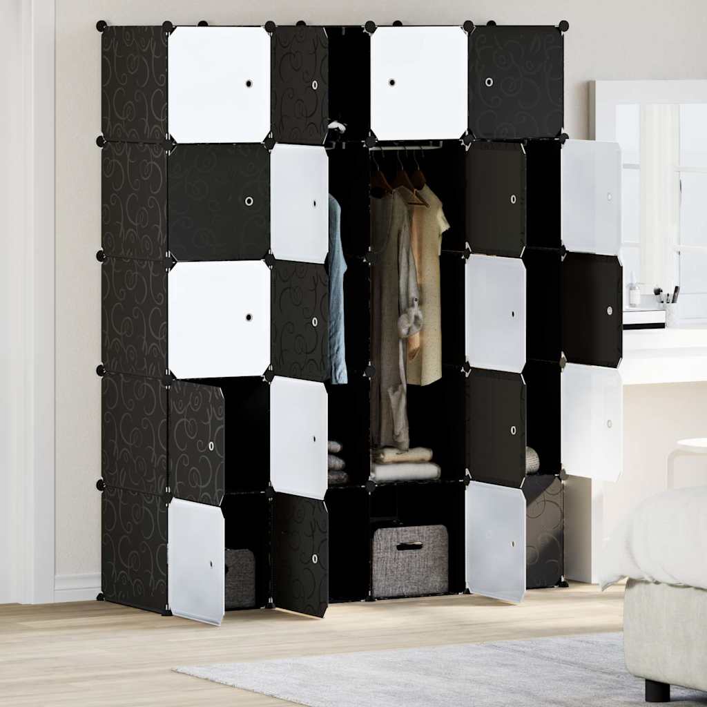 Meuble de rangement Vidaxl avec 20 compartiments et tringles de suspension en polypropylène