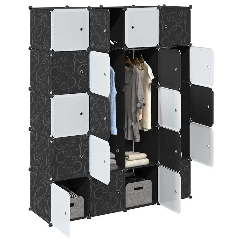 Meuble de rangement Vidaxl avec 20 compartiments et tringles de suspension en polypropylène
