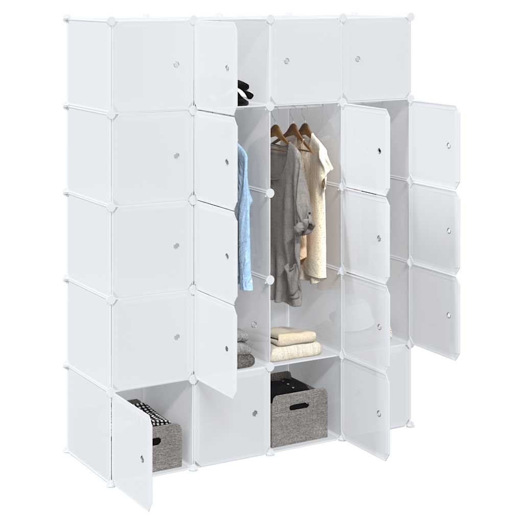 Meuble de rangement Vidaxl avec 20 compartiments et tringles de suspension en polypropylène