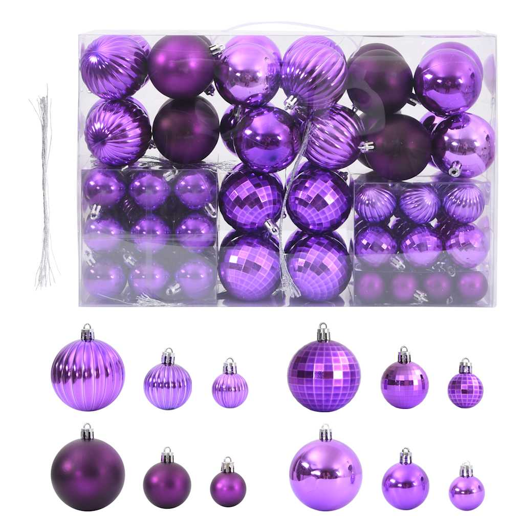 Vidaxl boules de Noël 100 pcs ø3 4 6 cm lilas
