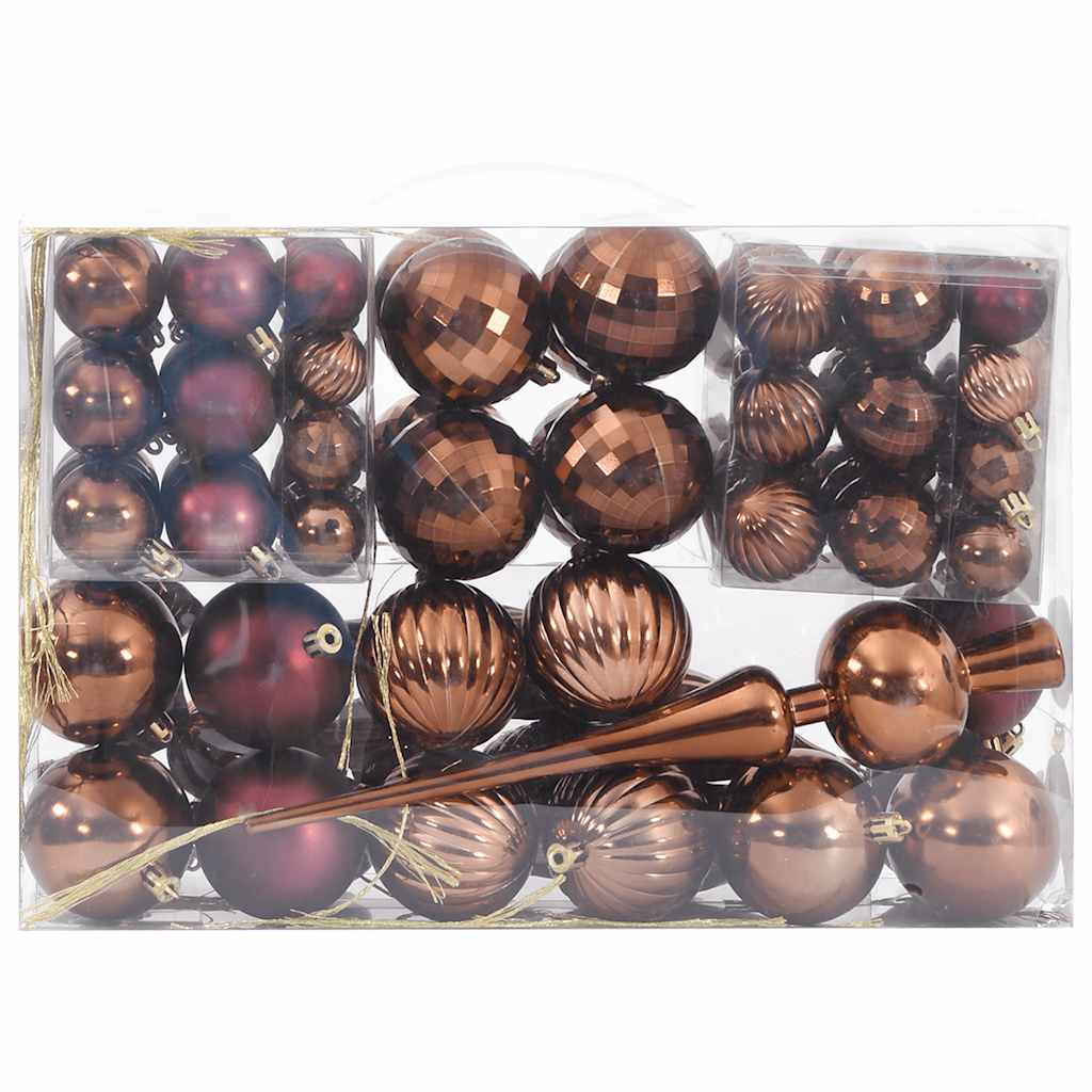 Vidaxl boules de Noël 98 pcs ø3 4 6 cm marron