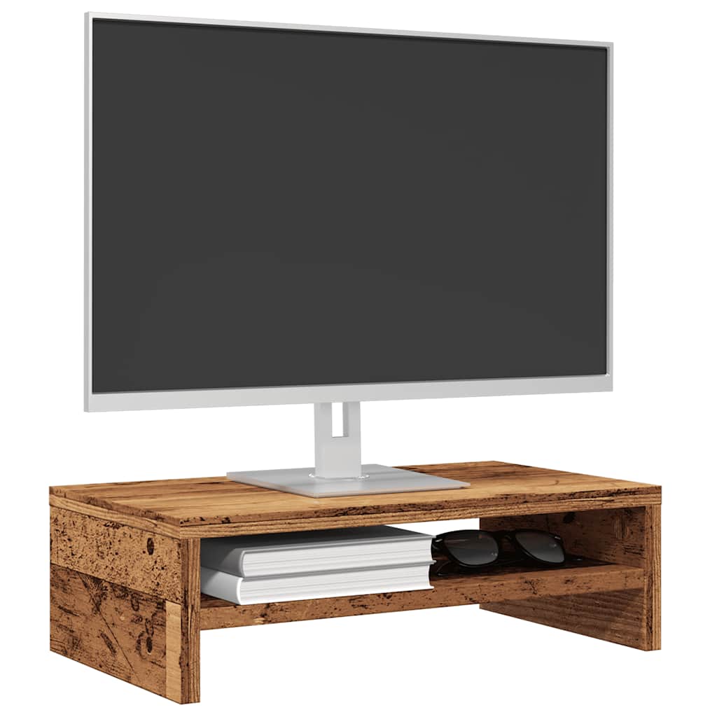 VidaXL Support pour moniteur 42x24x13 cm bois d'ingénierie, couleur bois ancien