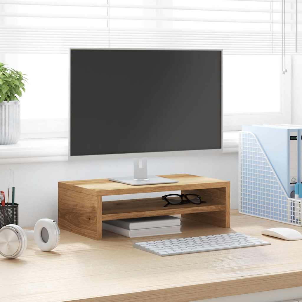 VidaXL Support pour moniteur 42x24x13 cm en bois travaillé, couleur chêne artisanal
