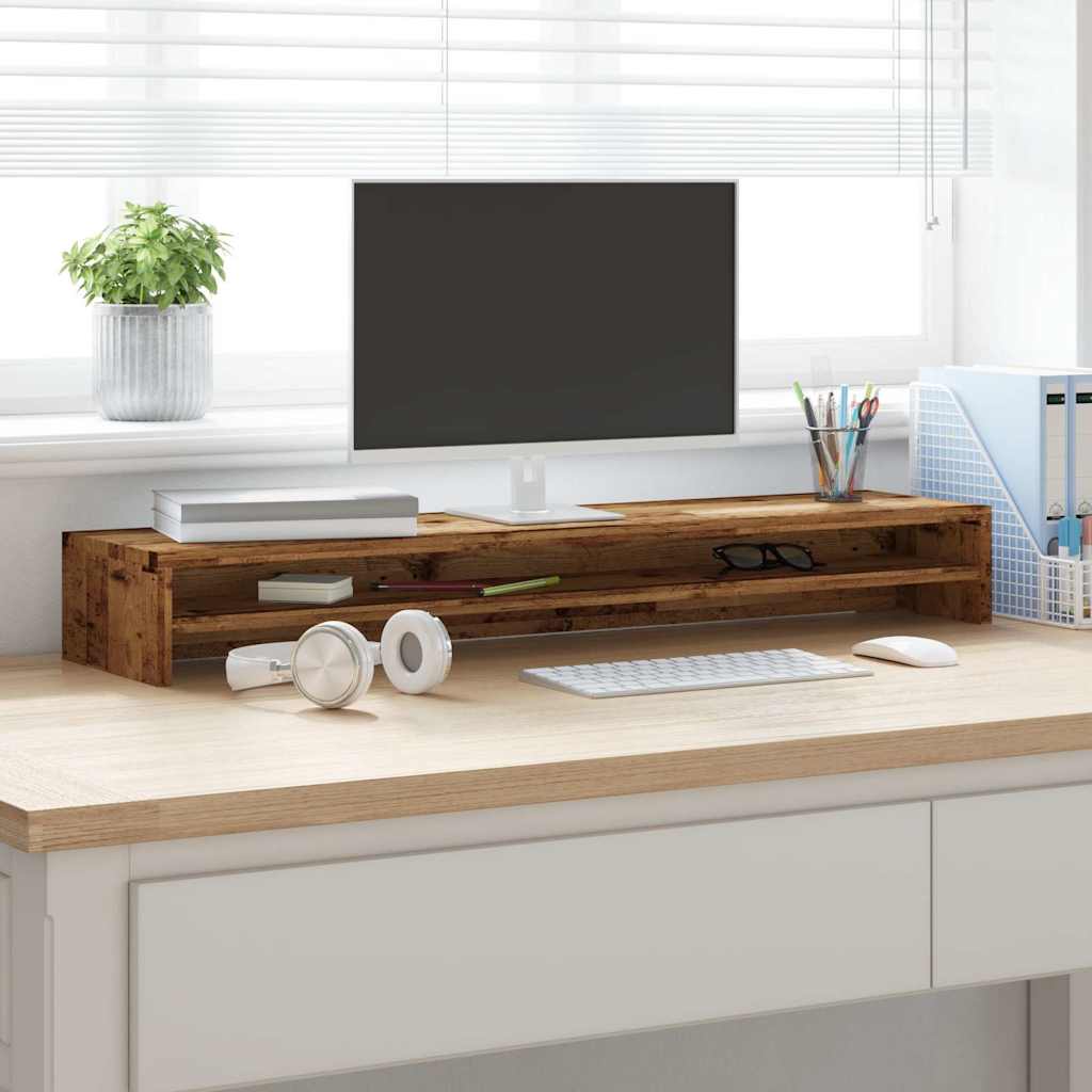 Vidaxxl support pour écran 100x24x13 cm bois traité, couleur bois ancien