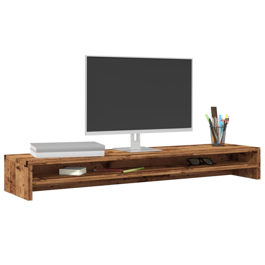 Vidaxxl support pour écran 100x24x13 cm bois traité, couleur bois ancien