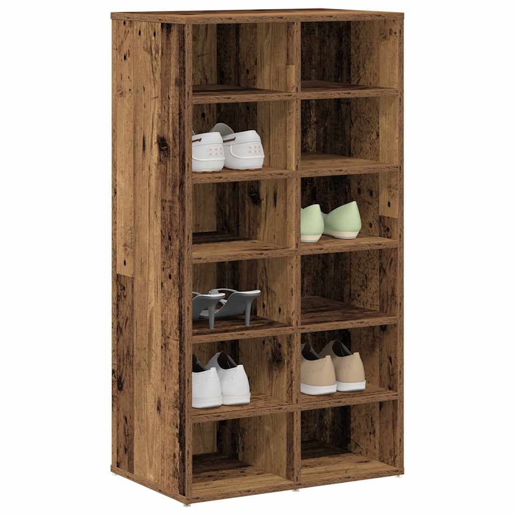Vidaxx étagère à chaussures 54x34x100,5 cm bois fini, couleur bois ancien