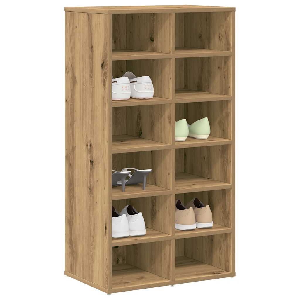 VidaXL étagère à chaussures 54x34x100,5 cm bois travaillé, couleur chêne artisanal