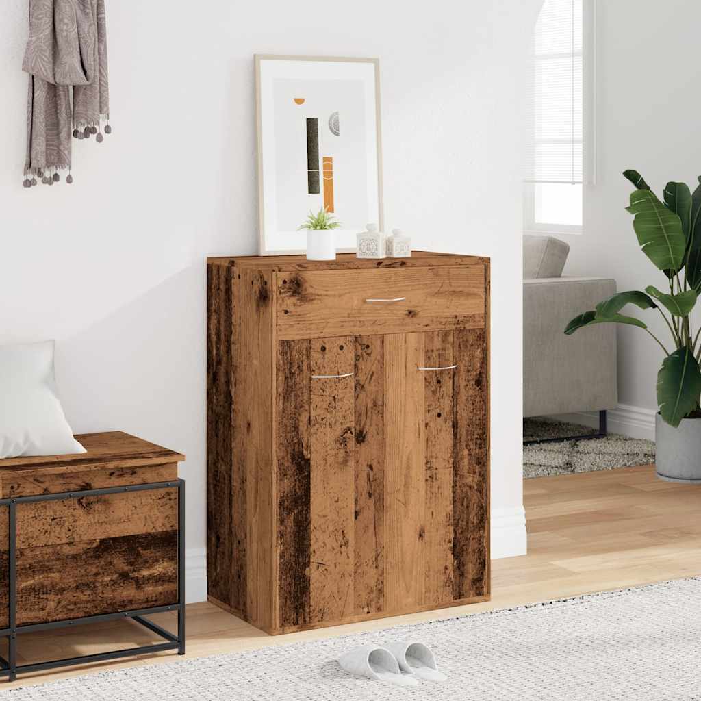 VidaXL armoire à chaussures 60x35x84 cm bois fini, couleur bois ancien