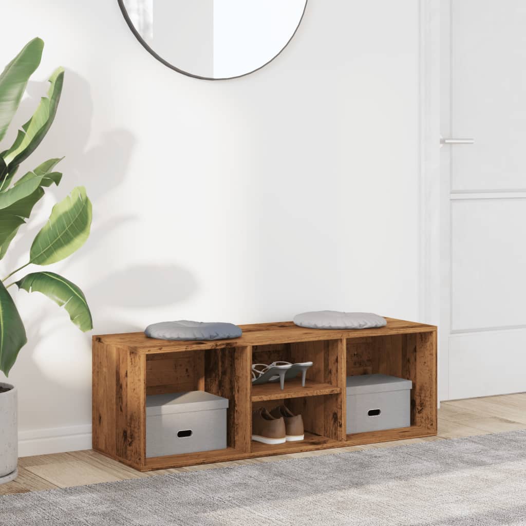 Vidaxx banc de rangement pour chaussures 105x35x35 cm bois fini, couleur bois ancien
