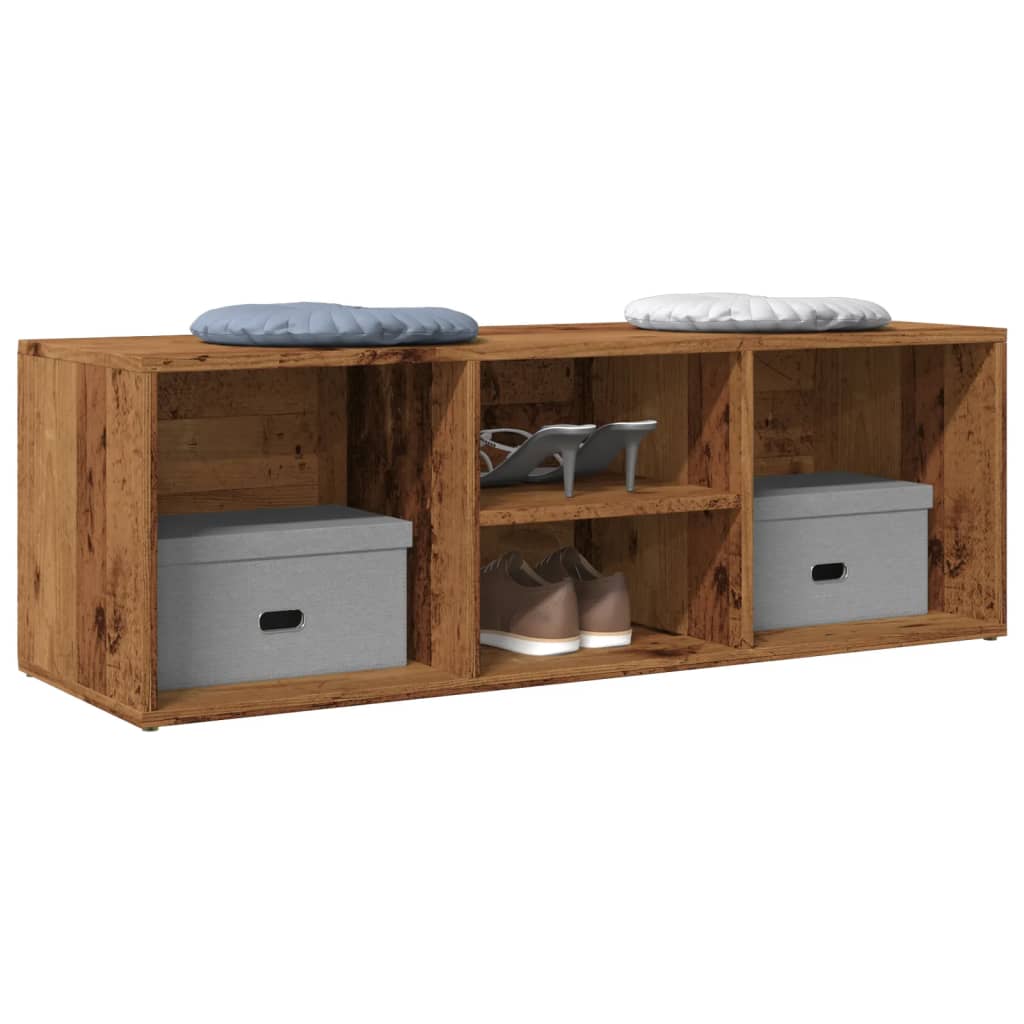 Vidaxx banc de rangement pour chaussures 105x35x35 cm bois fini, couleur bois ancien