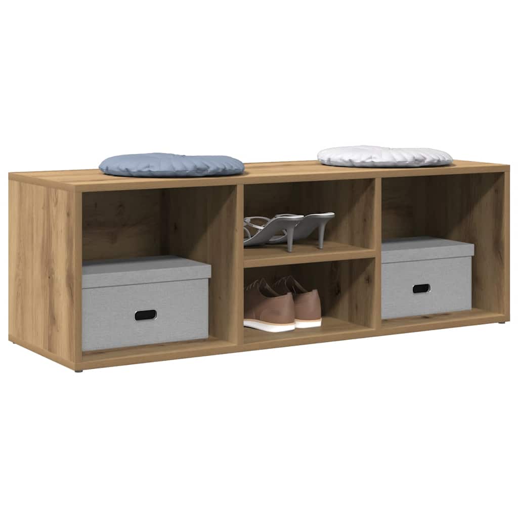 Banc rangement chaussures Vidaxx 105x35x35 cm bois ouvragé, chêne artisanal