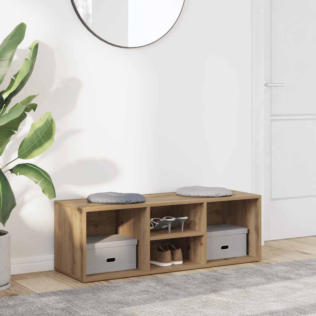 Banc rangement chaussures Vidaxx 105x35x35 cm bois ouvragé, chêne artisanal