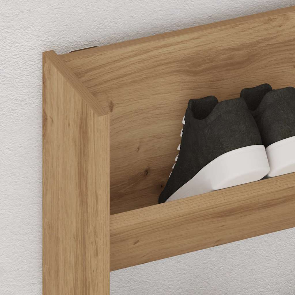 Vidaxx meuble à chaussures mural 80x18x60 cm bois travaillé, coloris chêne artisanal