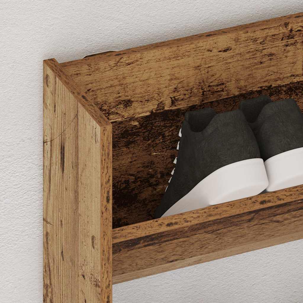 Vidaxx meuble à chaussures mural 80x18x90 cm bois fini, couleur bois ancien