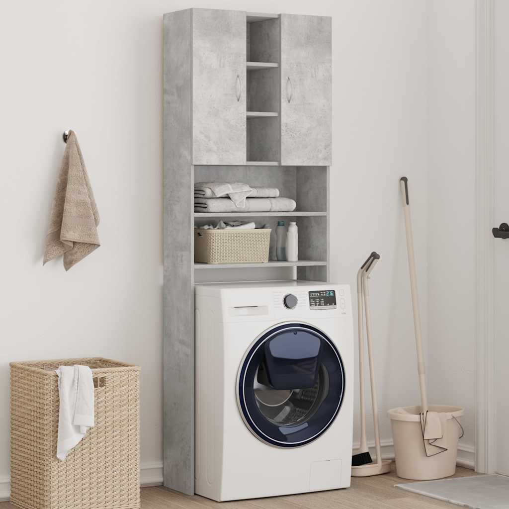 Vidaxx meuble lave-linge 64x25,5x190 cm gris béton