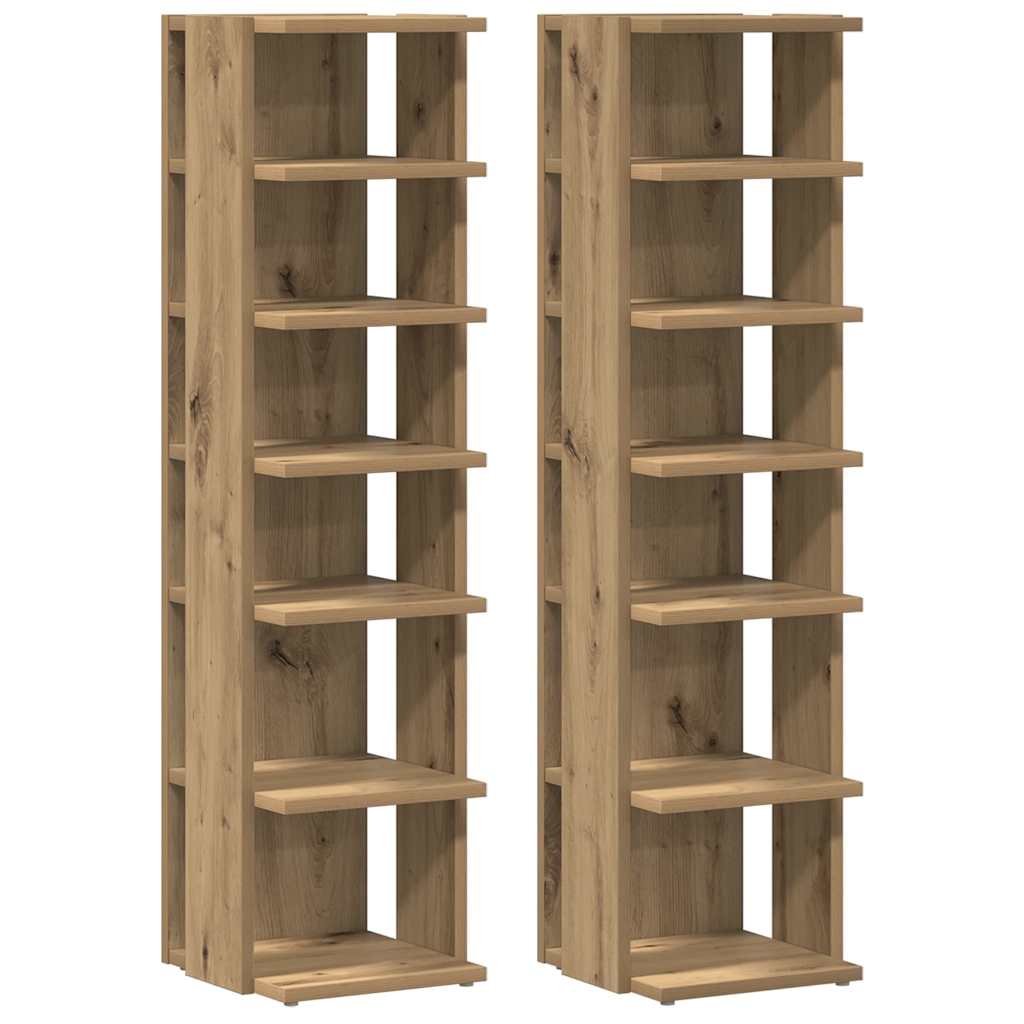 Vidaxx armoires à chaussures 2 pcs 28x27x102 cm bois travaillé chêne artisanal