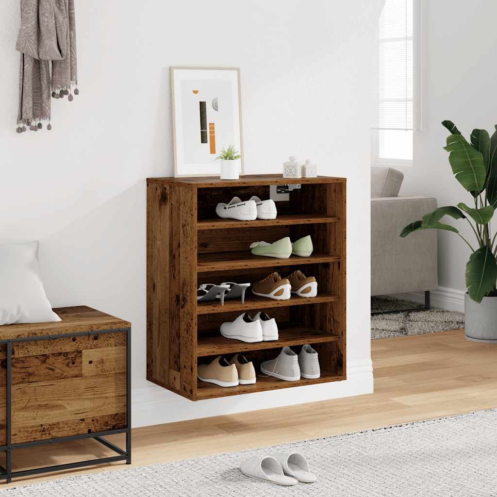 Vidaxx armoire à chaussures 60x35x70 cm bois fini, couleur bois ancien
