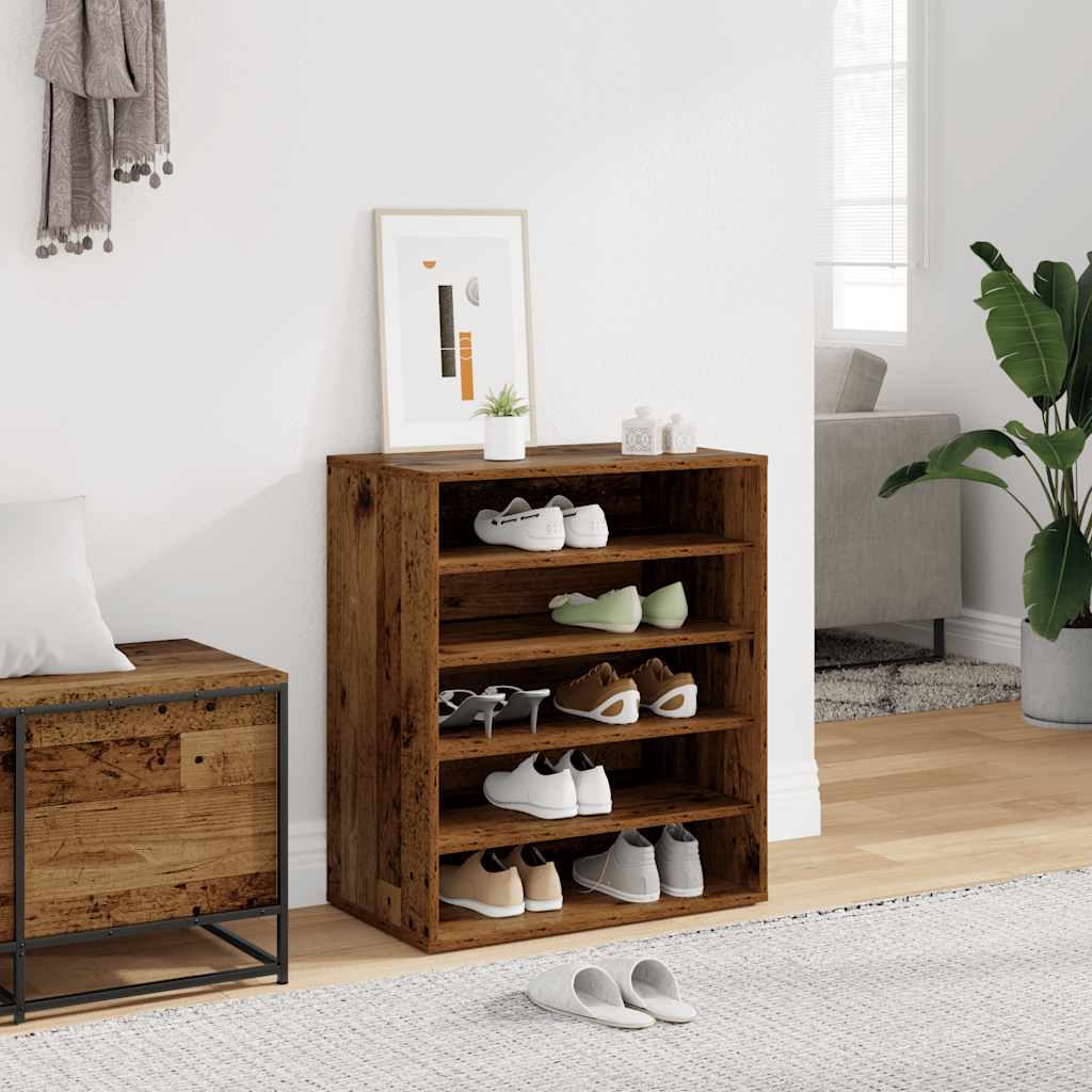 Vidaxx armoire à chaussures 60x35x70 cm bois fini, couleur bois ancien