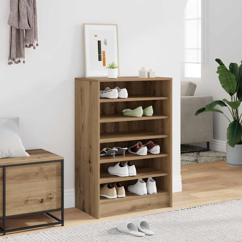 VidaXL meuble à chaussures 60x35x92 cm bois travaillé, couleur chêne artisanal