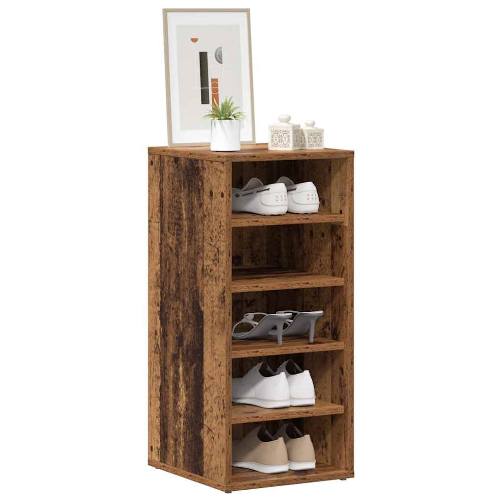 VidaXL armoire à chaussures 32x35x70 cm bois fini, couleur bois ancien