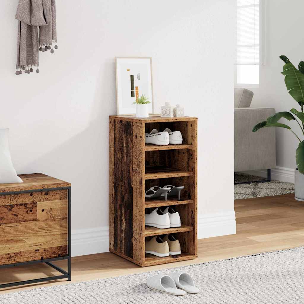 VidaXL armoire à chaussures 32x35x70 cm bois fini, couleur bois ancien