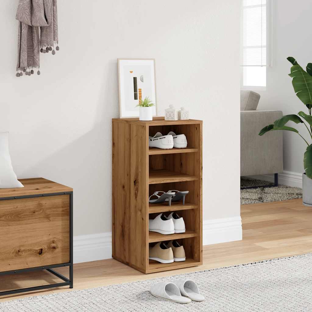 VidaXL meuble à chaussures 32x35x70 cm bois travaillé, couleur chêne artisanal
