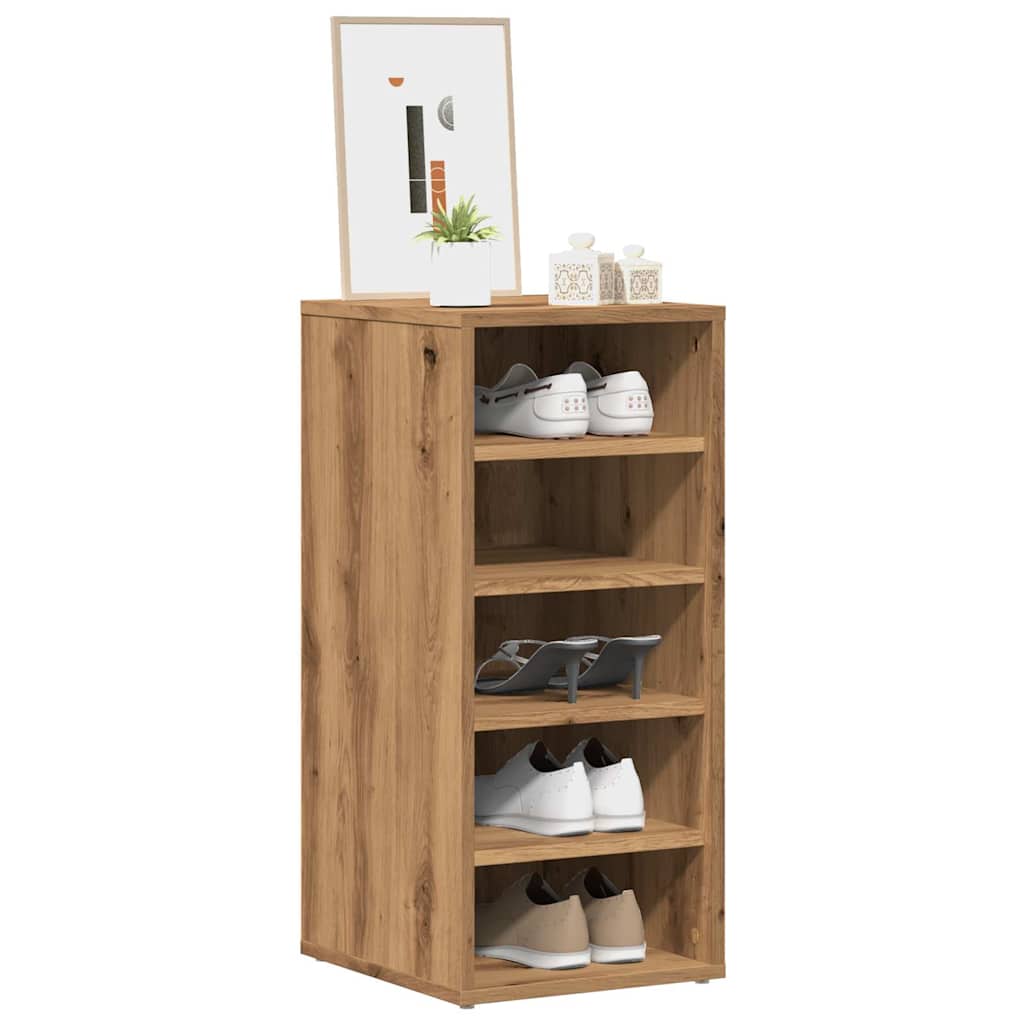VidaXL meuble à chaussures 32x35x70 cm bois travaillé, couleur chêne artisanal