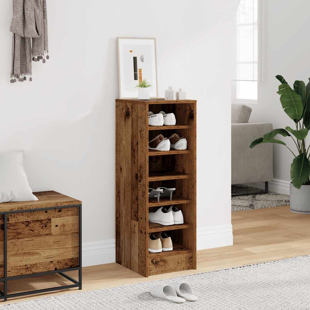 Vidaxx armoire à chaussures 32x35x92 cm bois fini, couleur bois ancien