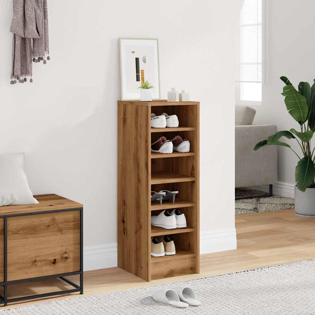 VidaXL meuble à chaussures 32x35x92 cm bois travaillé, couleur chêne artisanal
