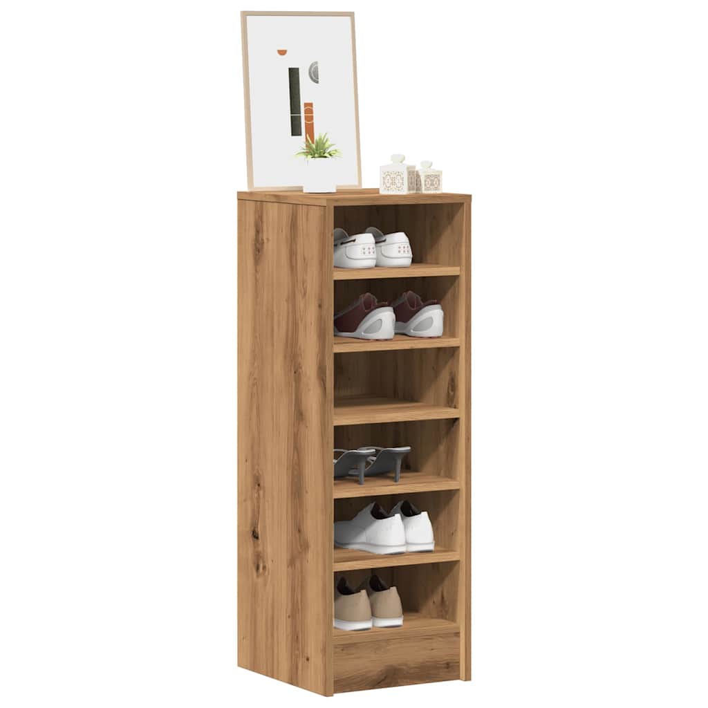 VidaXL meuble à chaussures 32x35x92 cm bois travaillé, couleur chêne artisanal