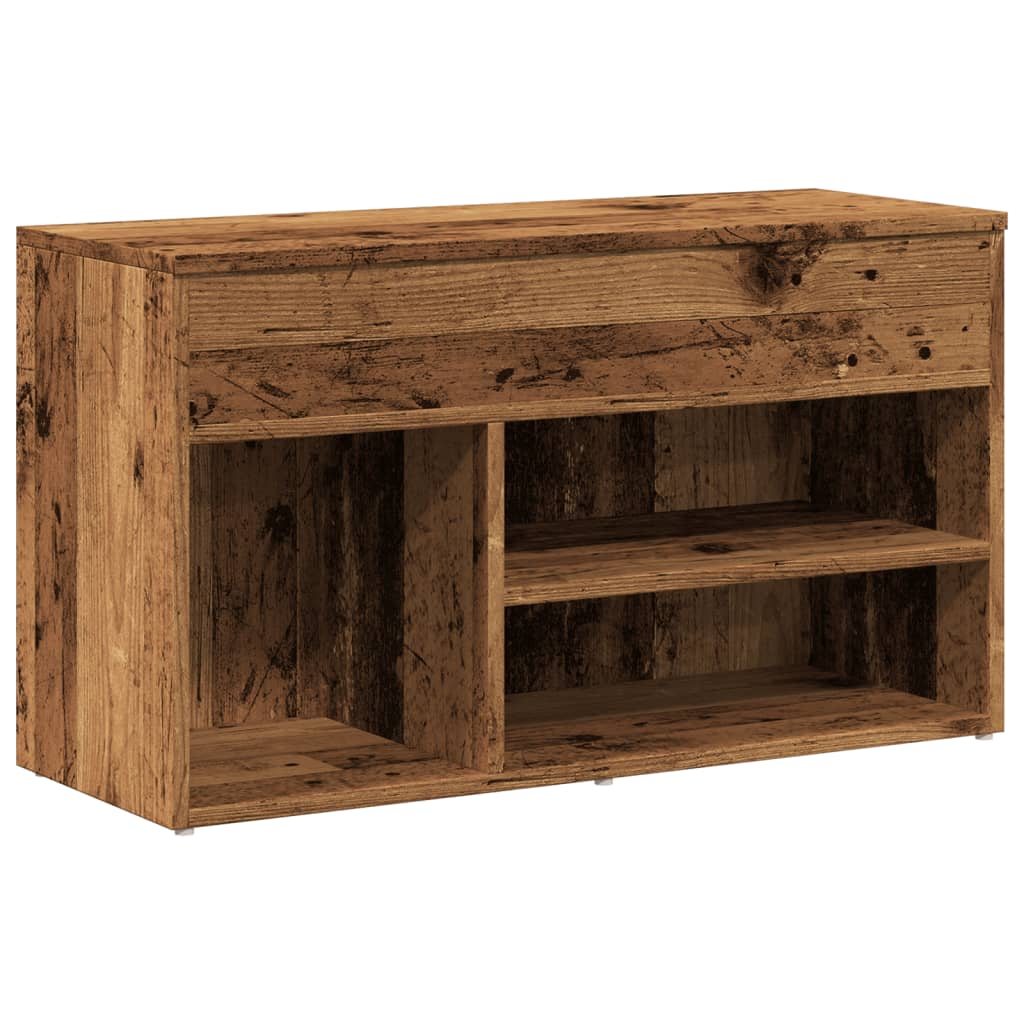 VidaXL banc à chaussures 80x30x45 cm bois travaillé, couleur bois ancien