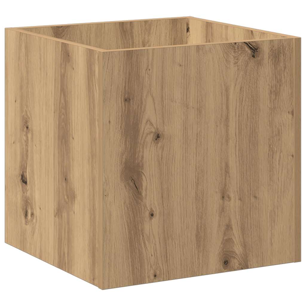 Jardinière Vidaxx 40x40x40 cm en bois travaillé, coloris chêne artisanal