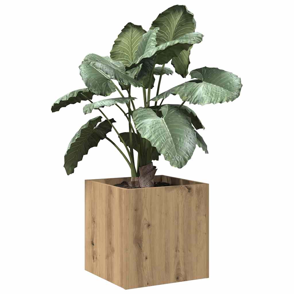 Jardinière Vidaxx 40x40x40 cm en bois travaillé, coloris chêne artisanal