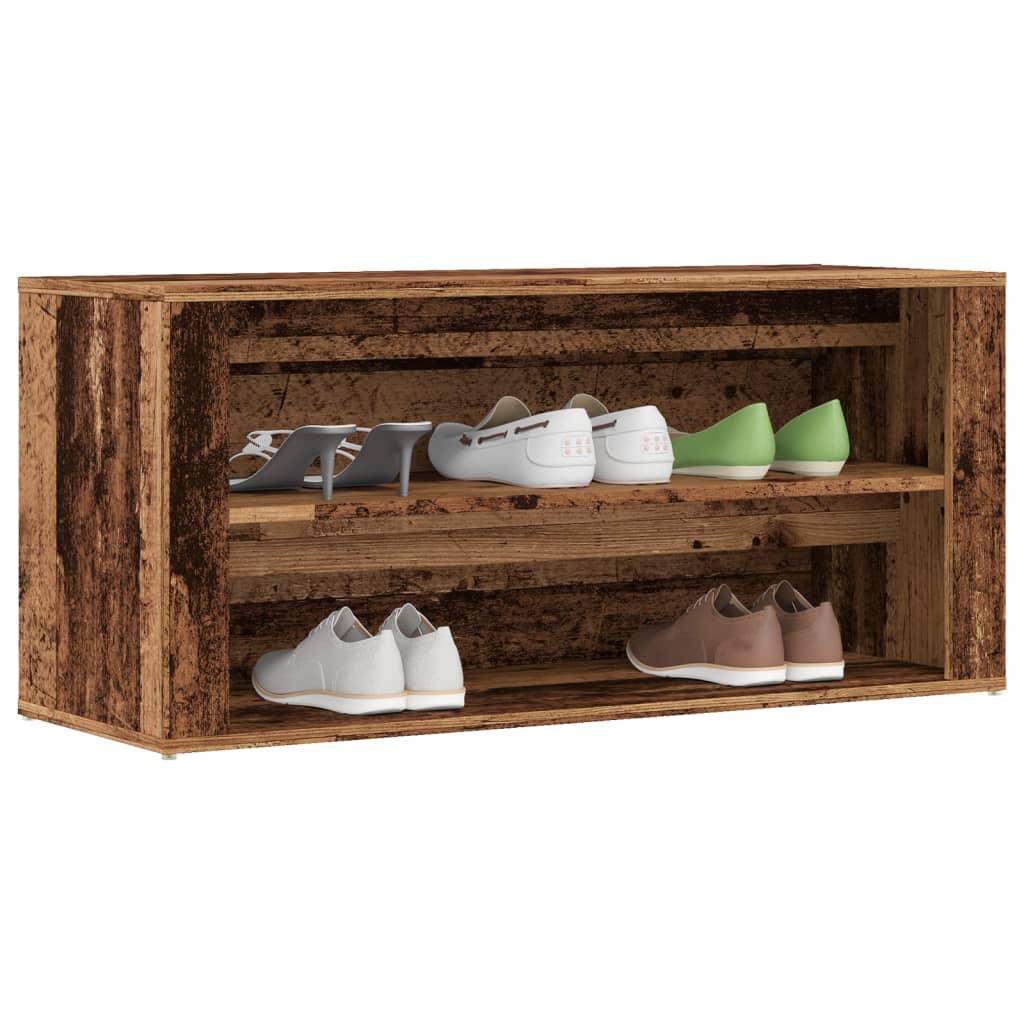 Vidaxx banc à chaussures 100x35x45 cm bois fini, couleur bois ancien