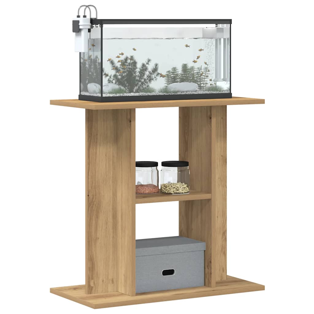 Support d'aquarium Vidaxx 60x30x60cm en bois ouvragé, coloris chêne artisanal