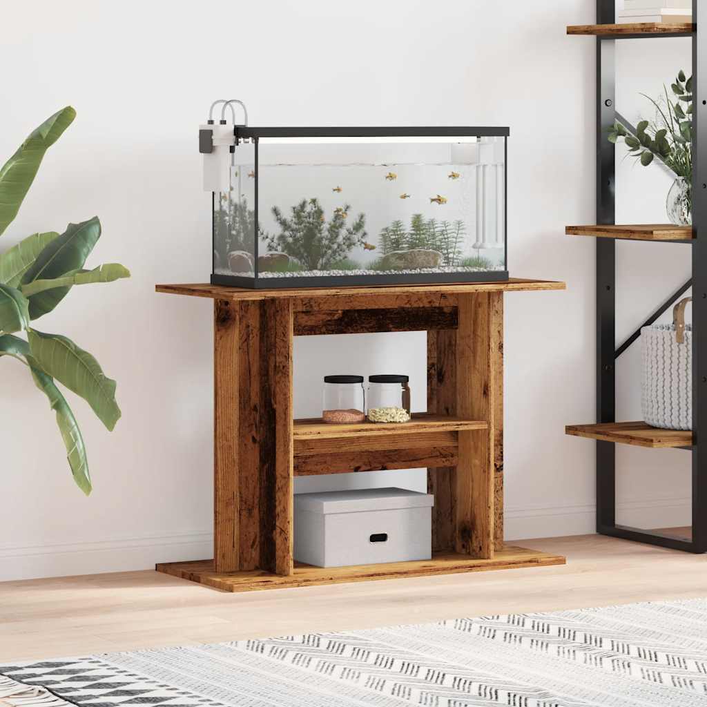 Vidaxx support d'aquarium 80x35x60 cm bois traité, couleur bois ancien