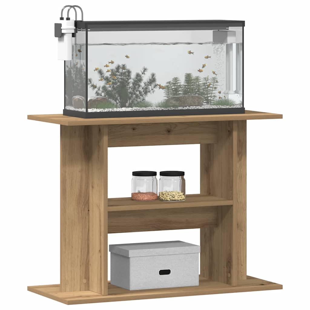 Support d'aquarium Vidaxx 80x35x60cm en bois ouvragé, coloris chêne artisanal