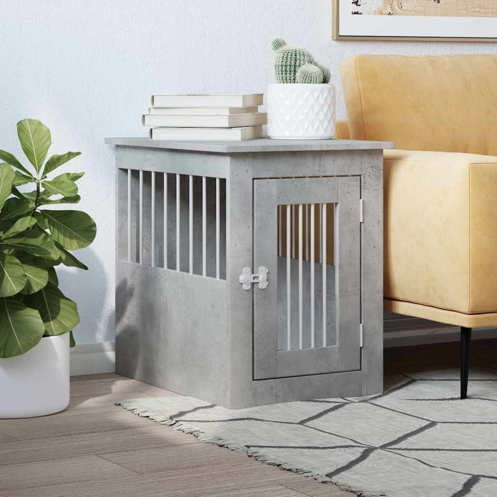 Vidaxxl niche pour chien 45x62x59 cm bois d'ingénierie béton gris