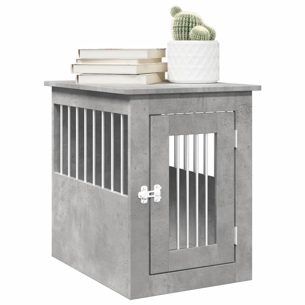 Vidaxxl niche pour chien 45x62x59 cm bois d'ingénierie béton gris