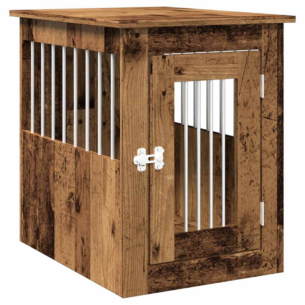 Vidaxxl cage pour chien 45x62x59 cm bois artisanal, couleur bois ancien
