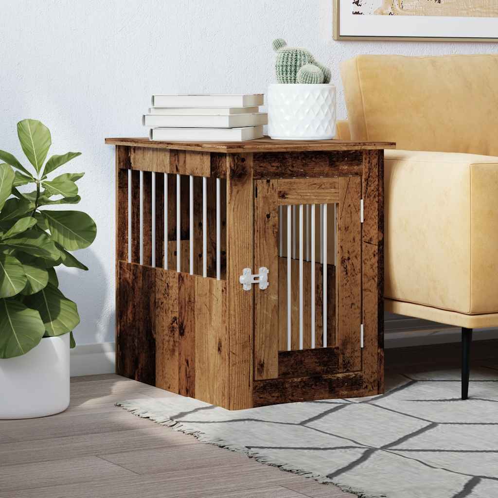 Vidaxxl cage pour chien 45x62x59 cm bois artisanal, couleur bois ancien