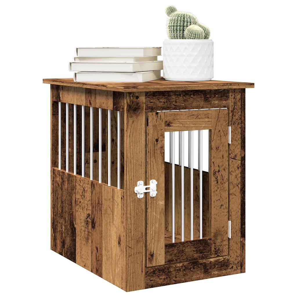 Vidaxxl cage pour chien 45x62x59 cm bois artisanal, couleur bois ancien