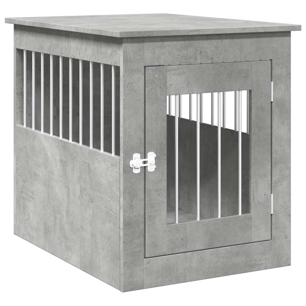 Vidaxxl cage pour chien 55x75x65 cm bois d'ingénierie béton gris