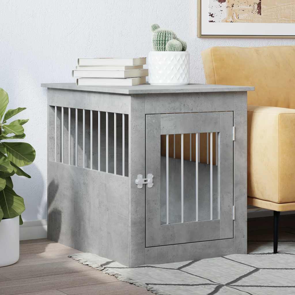 Vidaxxl cage pour chien 55x75x65 cm bois d'ingénierie béton gris