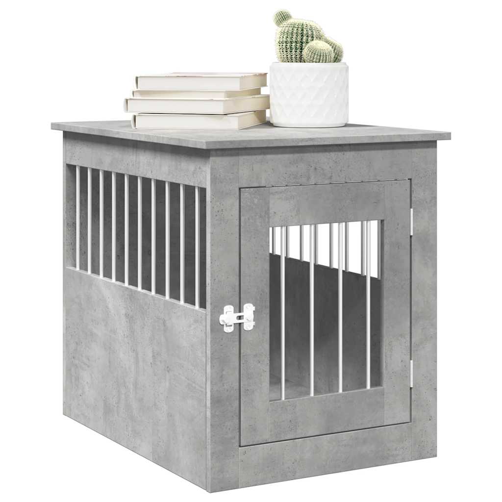 Vidaxxl cage pour chien 55x75x65 cm bois d'ingénierie béton gris