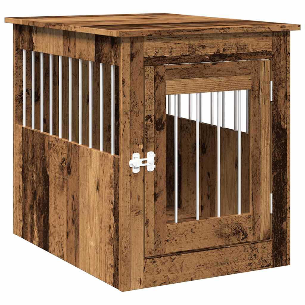 Vidaxxl cage pour chien 55x75x65 cm bois fini, couleur bois ancien