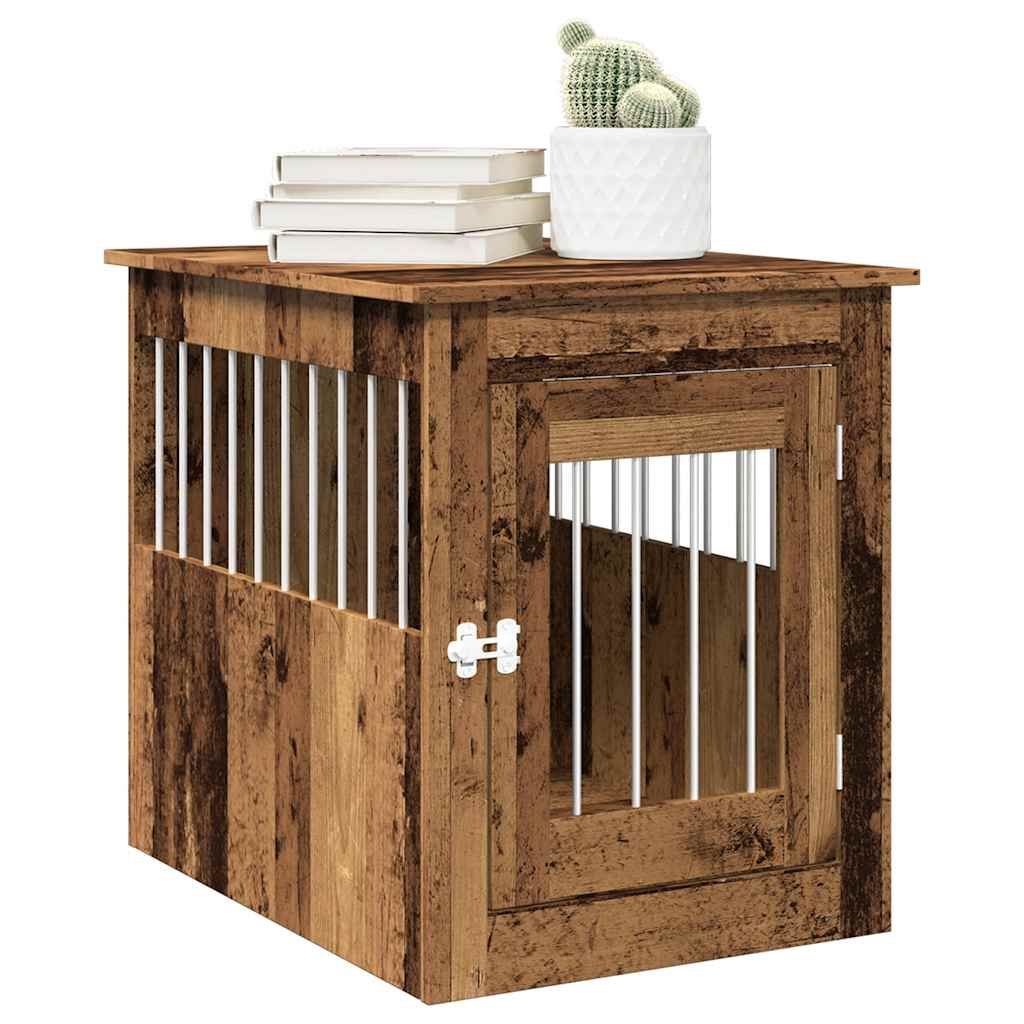 Vidaxxl cage pour chien 55x75x65 cm bois fini, couleur bois ancien
