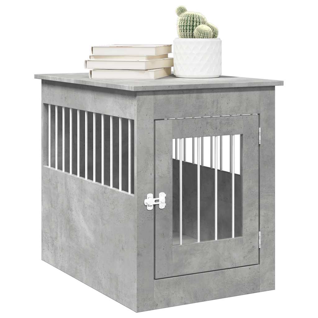 Vidaxl cage pour chien 55 x 80 x 68 cm bois d'ingénierie béton gris