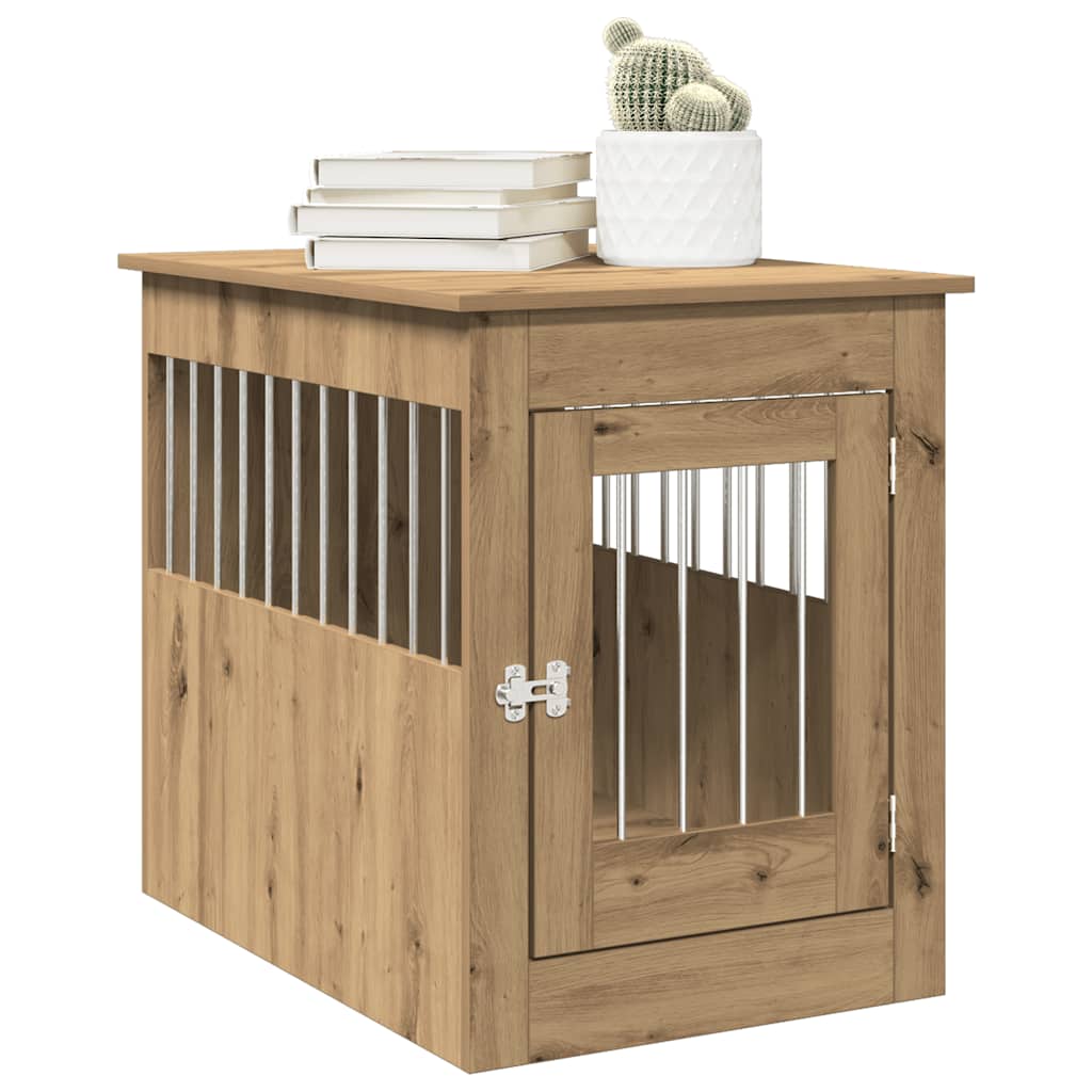 Vidaxxl cage pour chien 55x80x68 cm en bois travaillé, couleur chêne artisanal