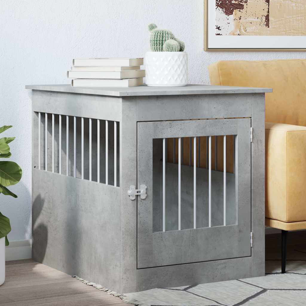 Vidaxxl cage pour chien 64,5x80x71 cm bois d'ingénierie béton gris